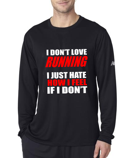 Running - I Don't Love Running - NB Mens Black Long Sleeve Shirt